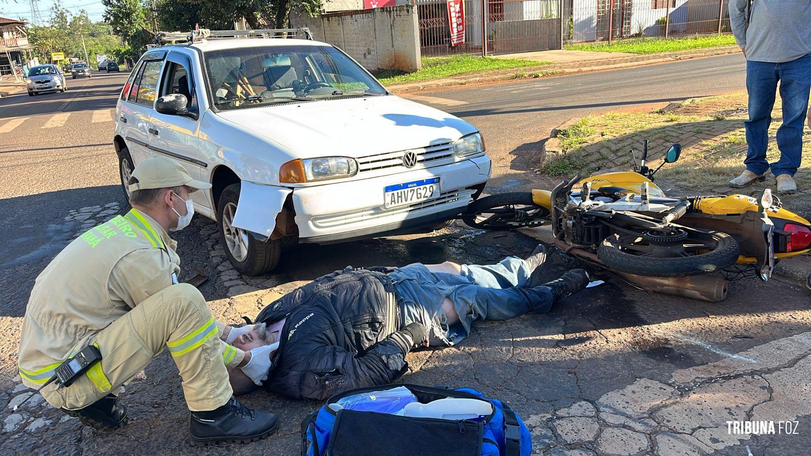 Motociclista fica ferido após acidente seguido de atropelamento no bairro Três Lagoas Motociclista fica ferido após acidente seguido de atropelamento no bairro Três Lagoas