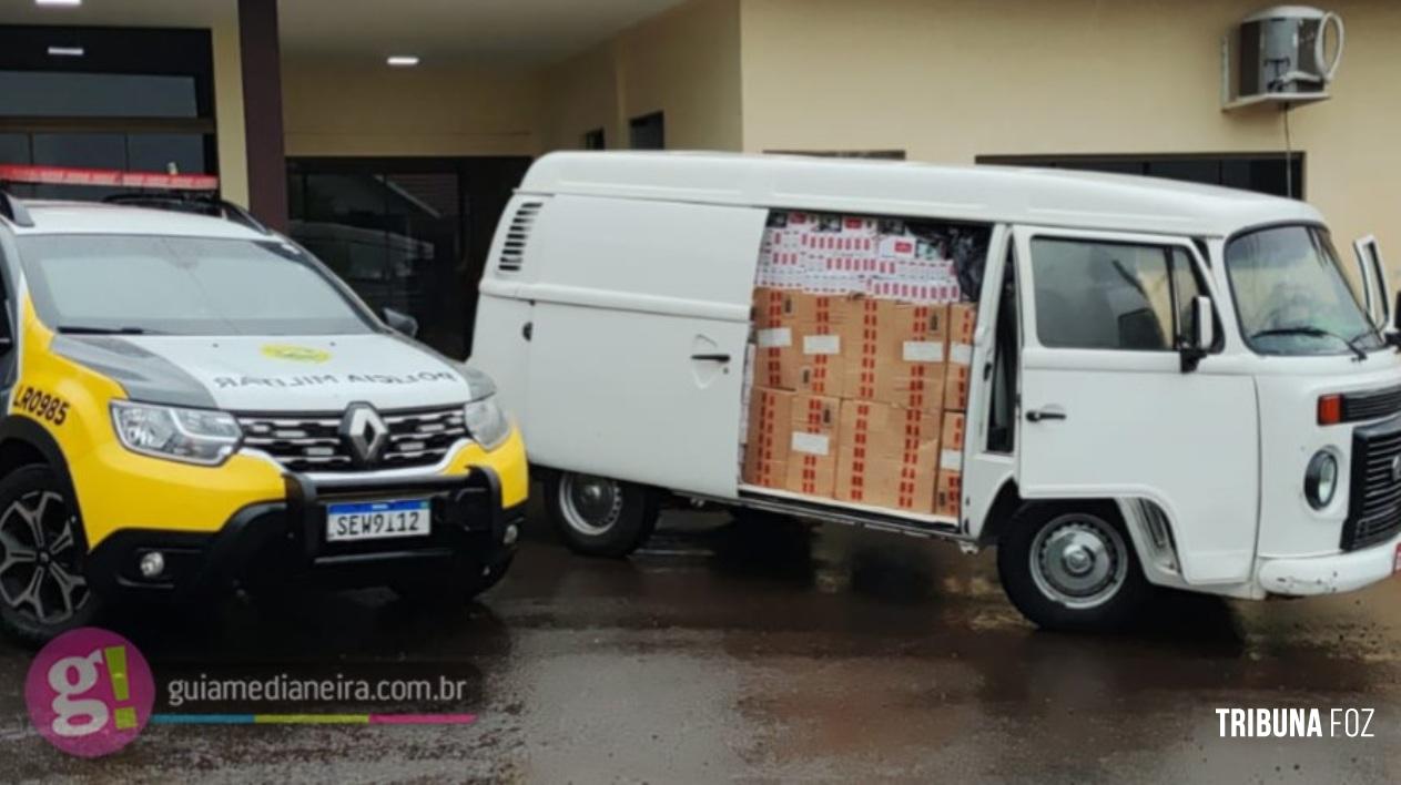PM apreende 3.500 pacotes de cigarros contrabandeados na BR-277 em Matelândia