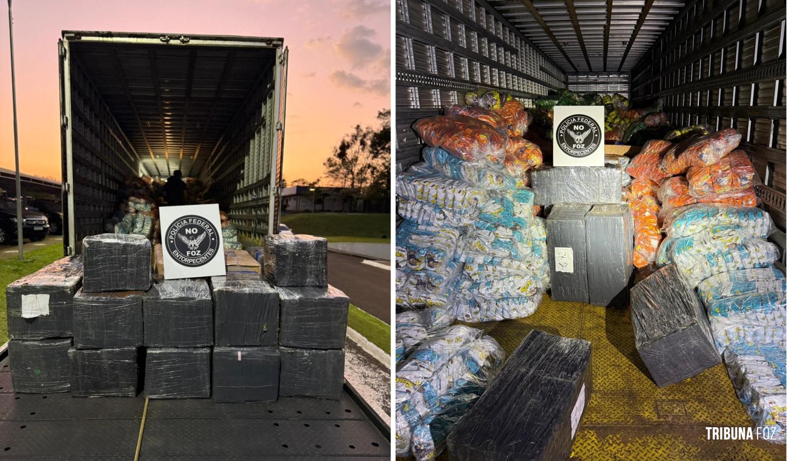 Policia Federal apreende 1.214,8 Kg de maconha escondida em carga de salgadinhos na BR-277 Policia Federal apreende 1.214,8 Kg de maconha escondida em carga de salgadinhos na BR-277