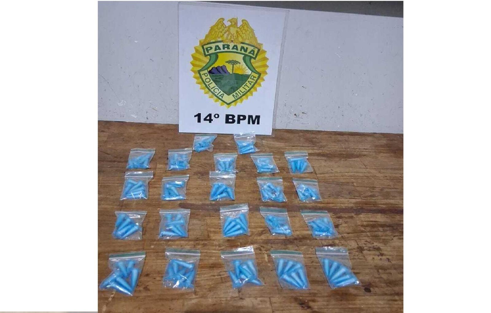 Polícia Militar apreende 132 pinos de cocaína no Bairro Três Lagoas em Foz do Iguaçu