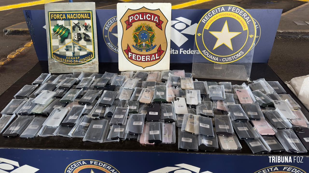 Receita Federal apreende mais de R$ 300 mil em smartphones descaminhados e diversos anabolizantes na Ponte da Amizade