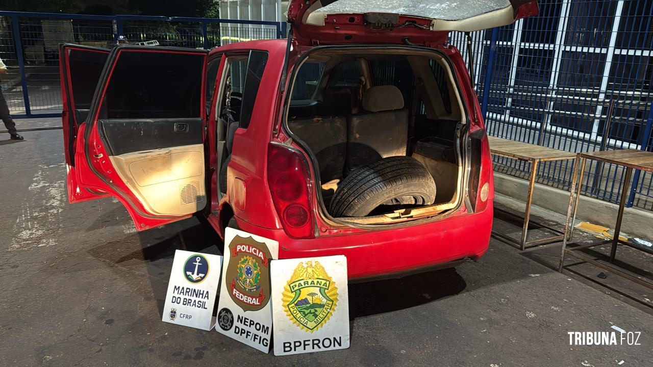 Ação conjunta interrompe transporte ilegal de pneus na região de fronteira em Foz do Iguaçu