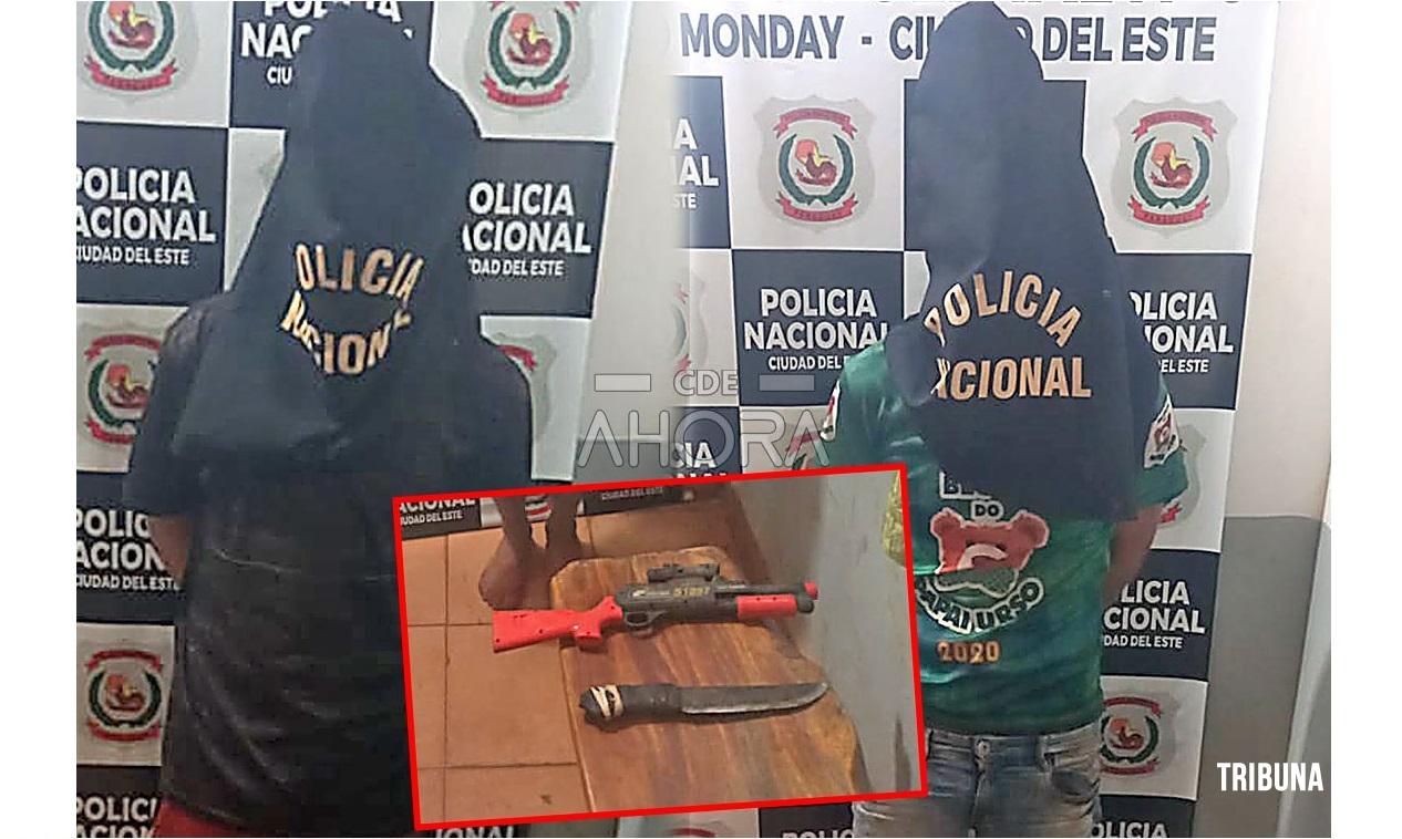 Dois homens são presos ao tentarem cometer crime de furto e ameaça com arma de brinquedo