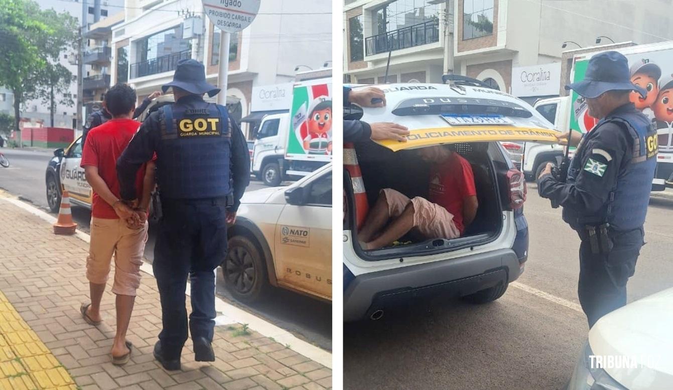 Guarda Municipal prende agressor no centro de Foz do Iguaçu