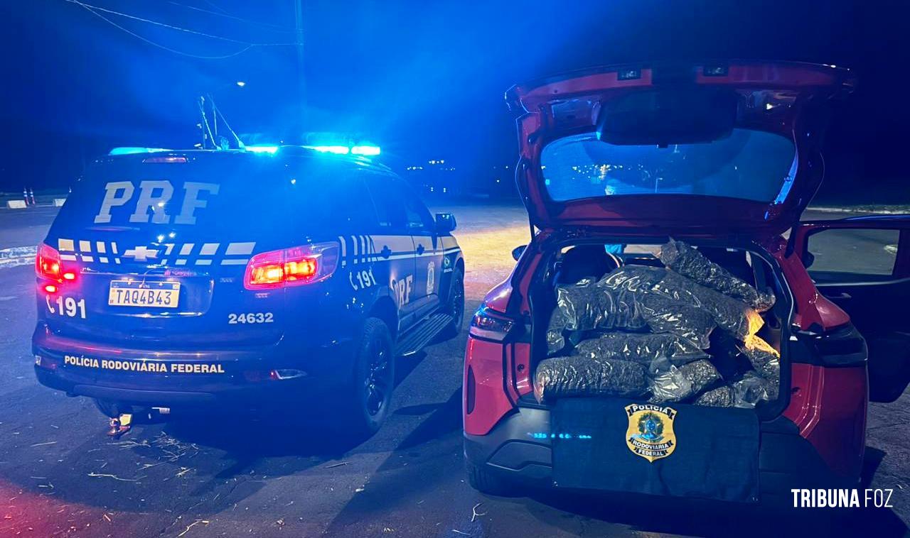 Homem é preso pela PRF com quase 100 Kg de drogas na BR-277 em Medianeira