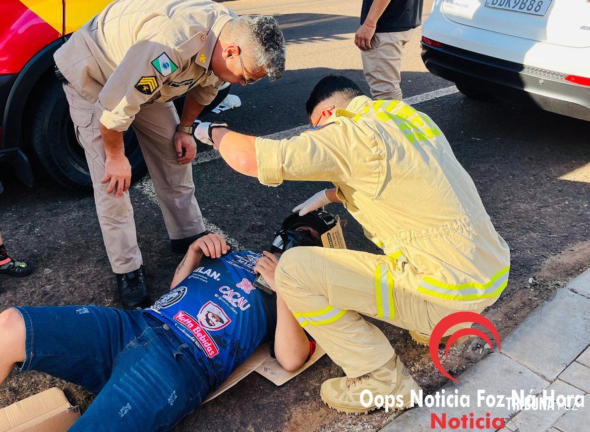 Motociclista fica ferido após colisão no Bairro Três Lagoas 