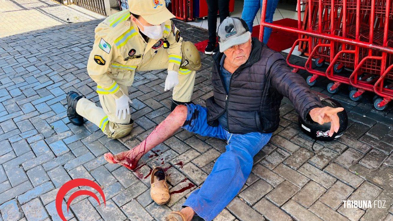 Motociclista fica ferido em acidente entre moto e carro no Três Lagoas