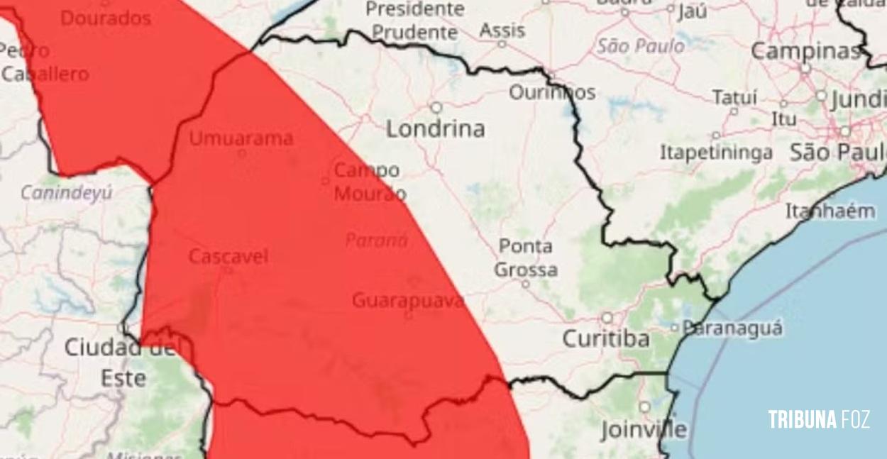 Paraná recebe aviso de grande perigo de tempestades para este domingo (16) em 220 cidades