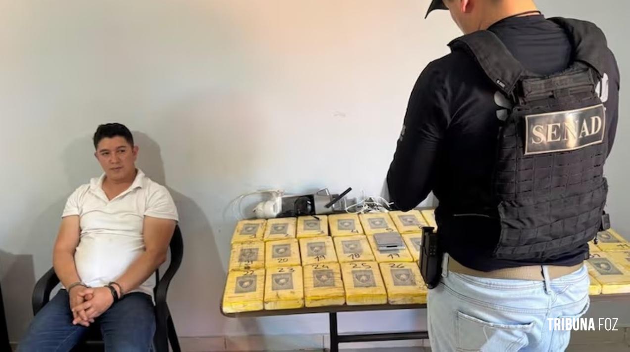 SENAD do Paraguai apreende 32 tabletes de cocaína em Presidente Franco