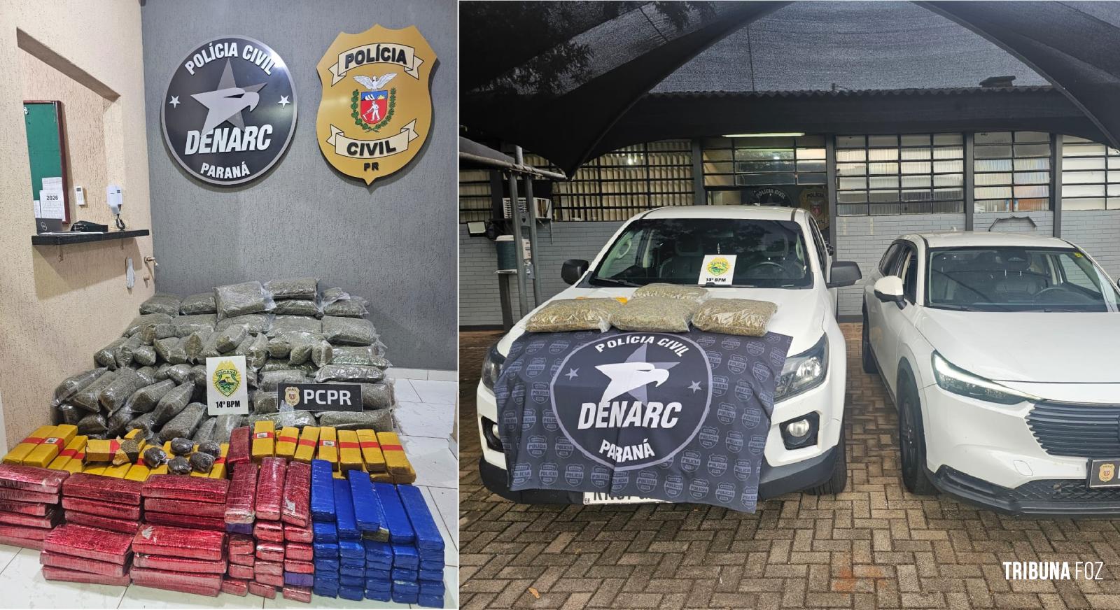 DENARC apreende maconha e haxixe totalizando 291 Kg na BR-277 em Céu Azul