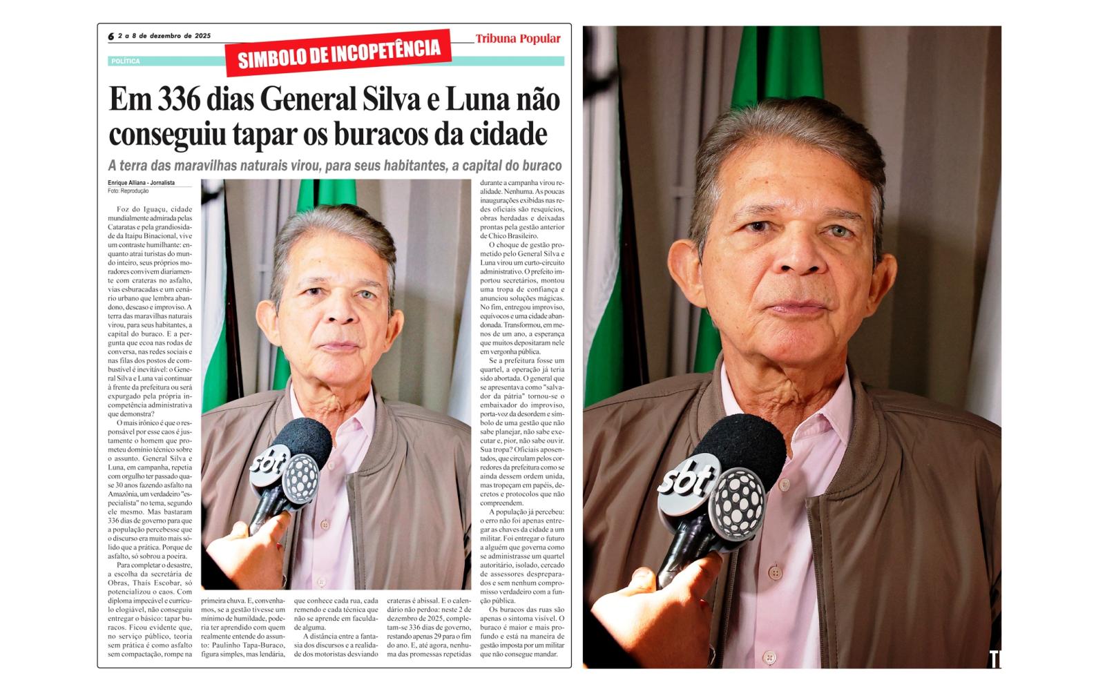 Em 336 dias General Silva e Luna não conseguiu tapar os buracos da cidade