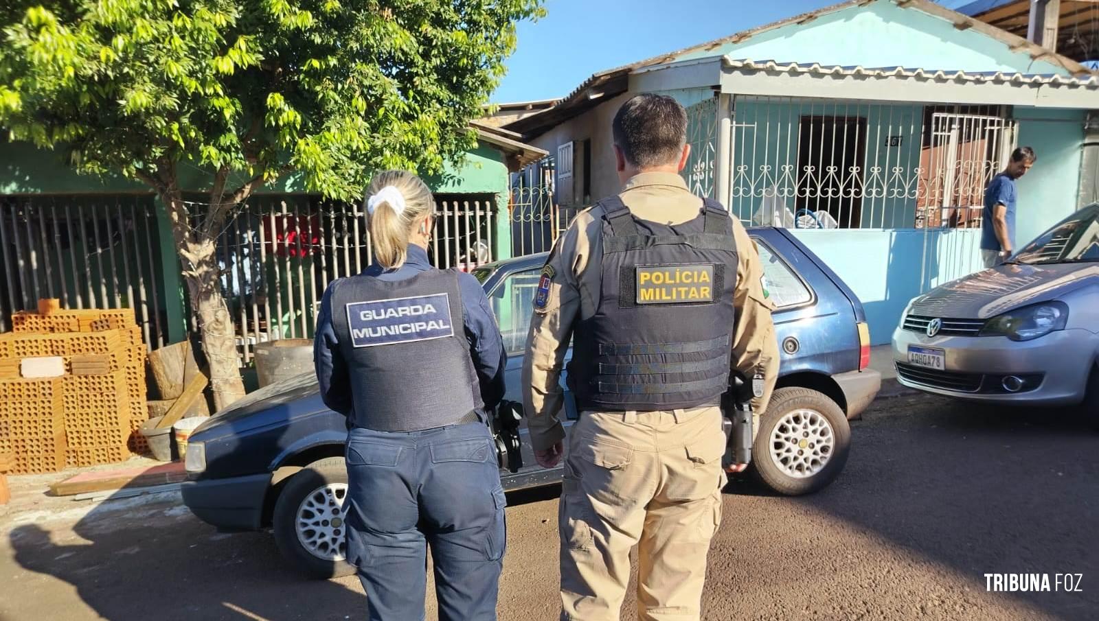 Guarda Municipal e Policia Militar recuperam veículo roubado de trabalhador no Jardim Jupira