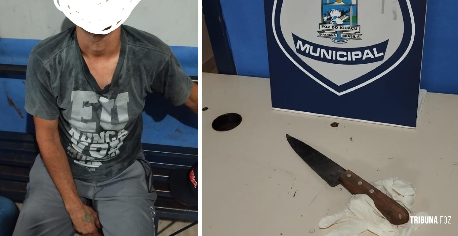 Guarda Municipal prende marido que deu uma facada na esposa 