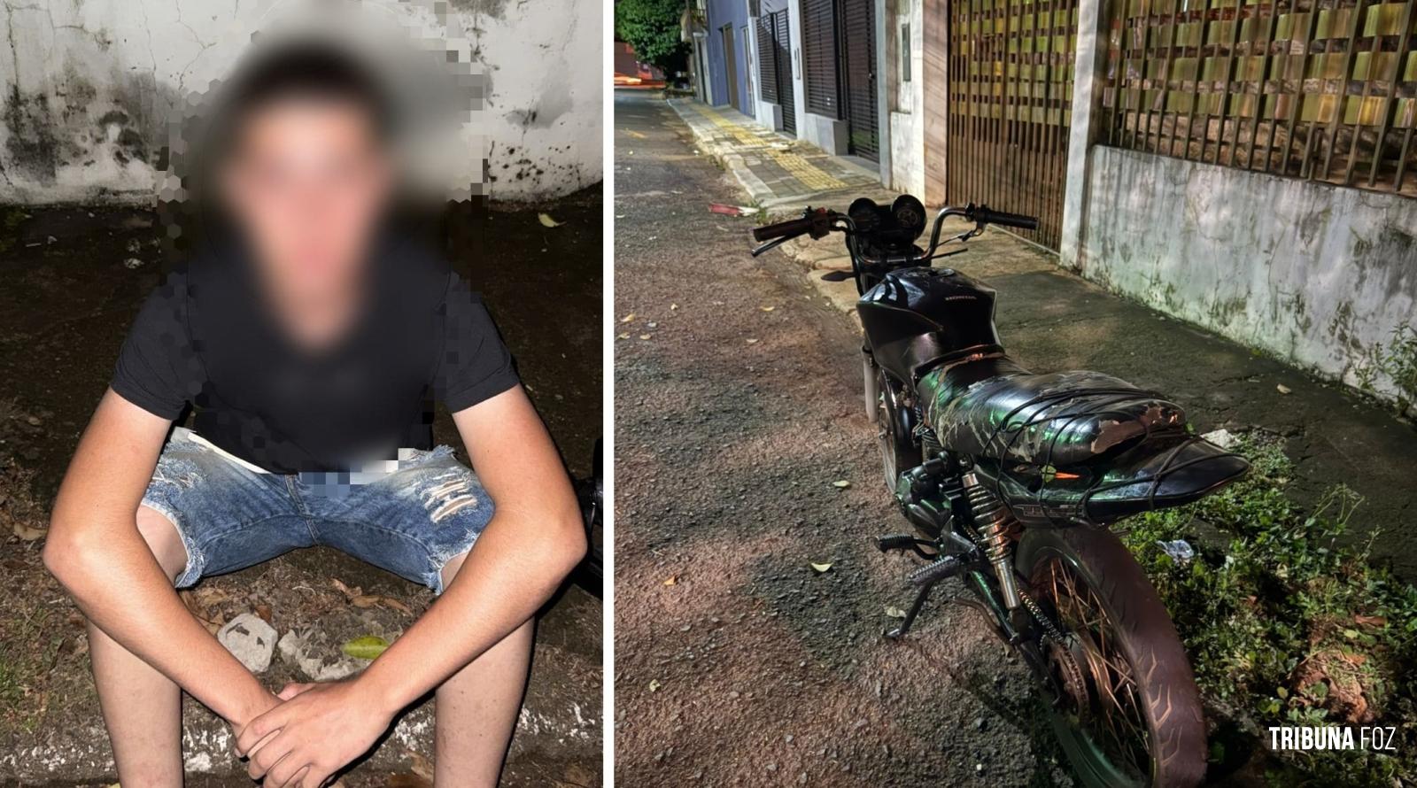 Guarda Municipal prende motociclista por direção perigosa na Praça 7 de Setembro no Bairro Morumbi durante a madrugada