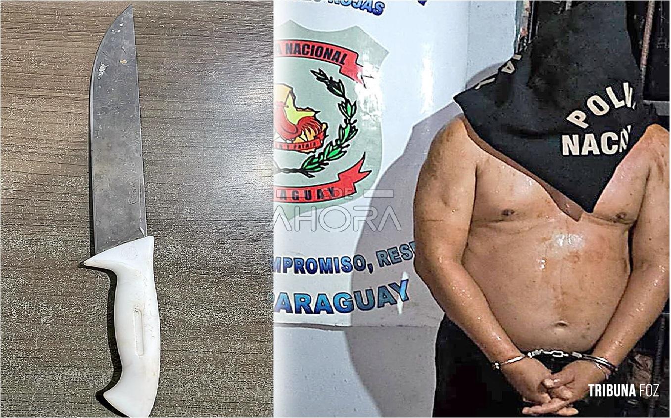 Homem embriagado tenta esfaquear irmã e sobrinho durante briga em Ciudad Del Este