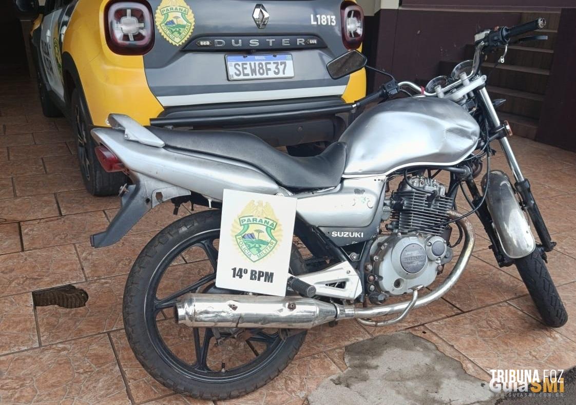 Patrulhamento na área central flagra moto com chassi adulterado em São Miguel do Iguaçu