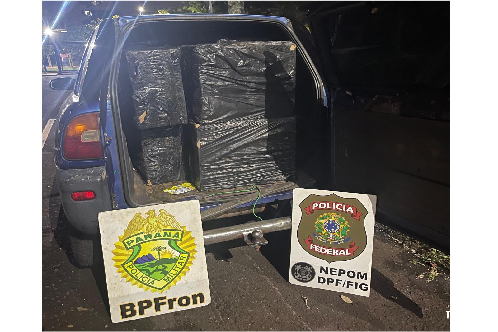 PF e PM apreendem carga de cigarros contrabandeados em Foz do Iguaçu