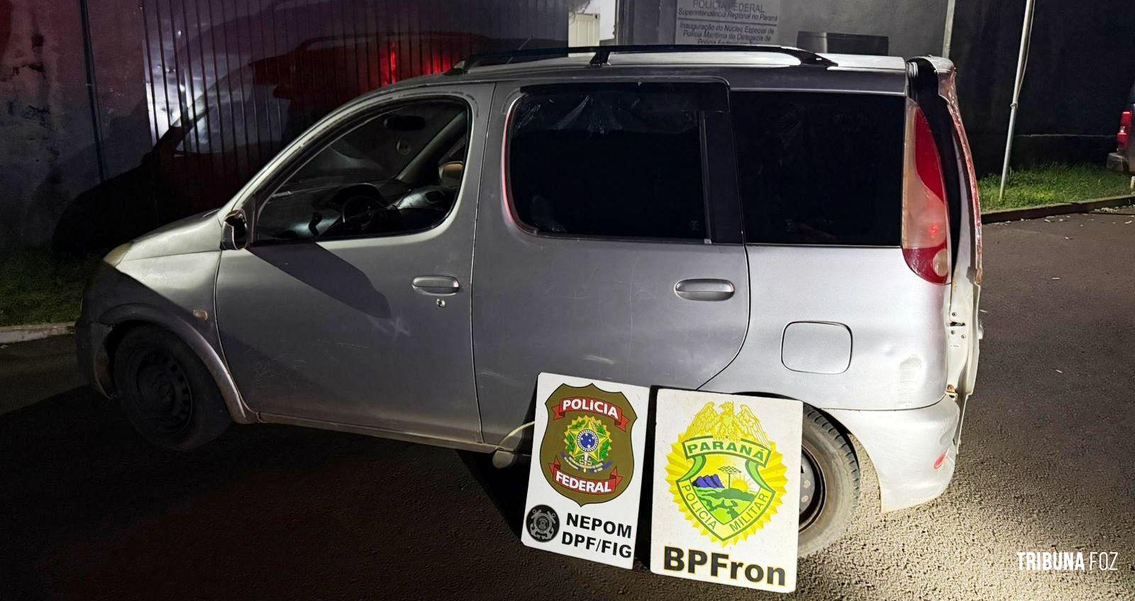 PF e PM apreendem van carregada com pneus contrabandeados em Foz do Iguaçu