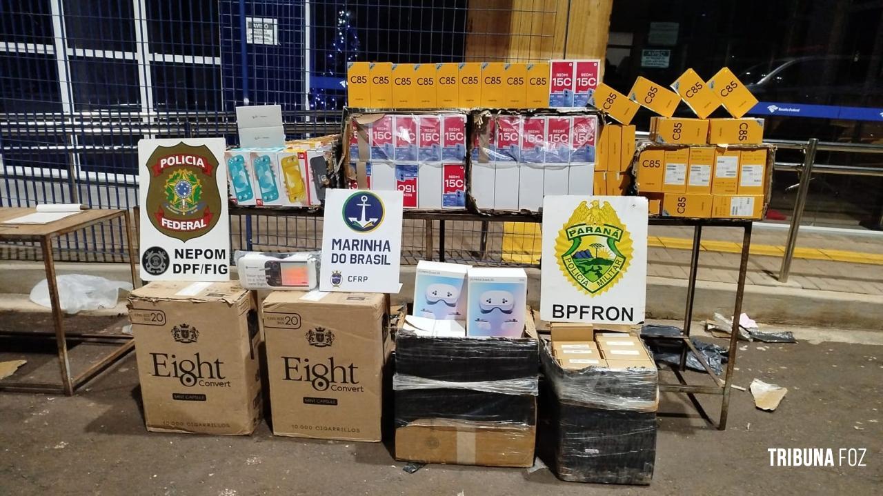 PF, PM e Marinha realizam quatro apreensões na margem do Rio Paraná em Foz do Iguaçu