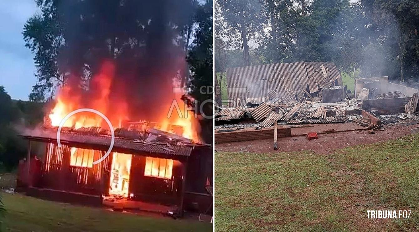 Raio destrói completamente casa de mãe e três filhos em Los Cedrales no Paraguai