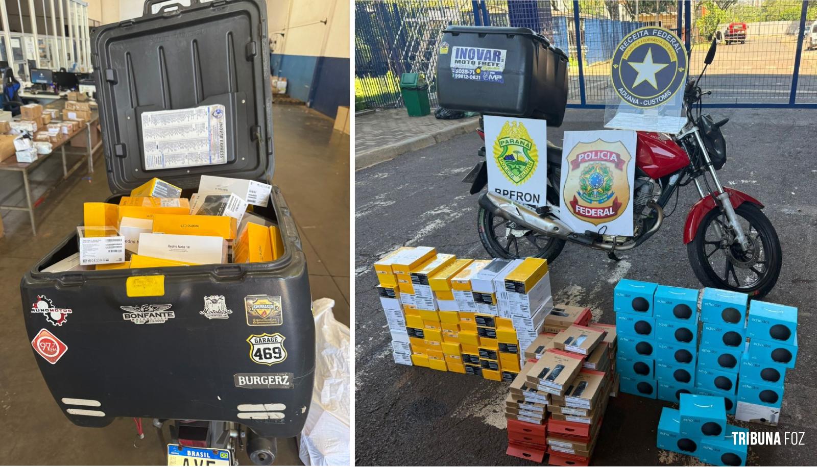 Ação integrada entre PF, PM e RFB apreende produtos eletrônicos descaminhados em hotel da Vila Portes em Foz do Iguaçu