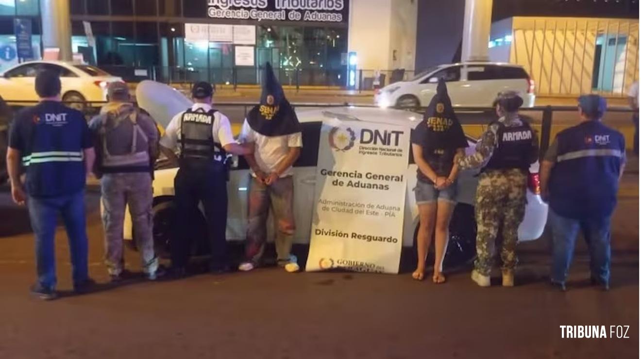 Casal preso na Ponte da Amizade com mais de 133 quilos de maconha