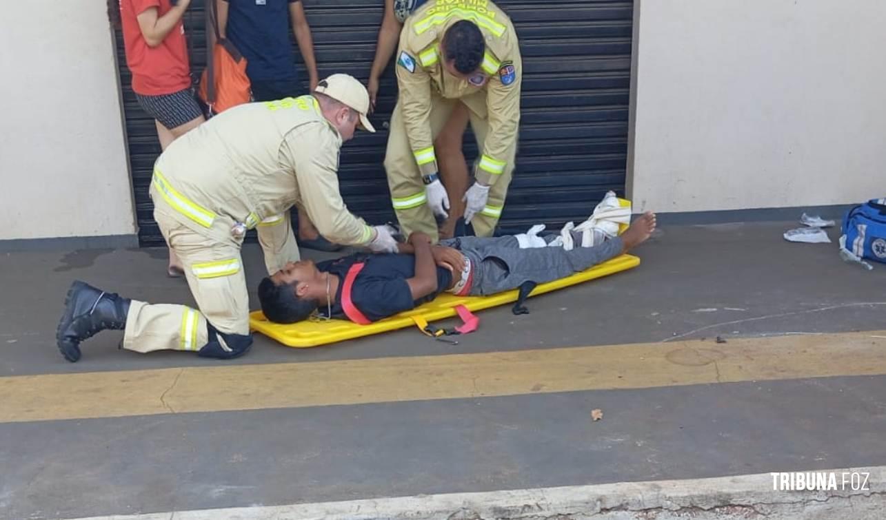 Colisão deixa motociclista ferido na Rua Golfinhos no Bairro Porto Meira