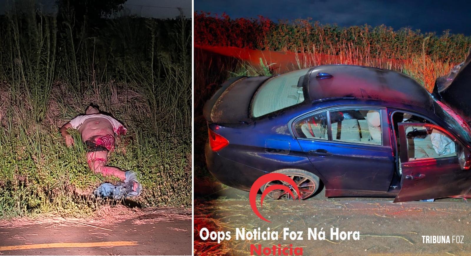 Colisão frontal deixa um morto e dois feridos graves em Santa Terezinha de Itaipu