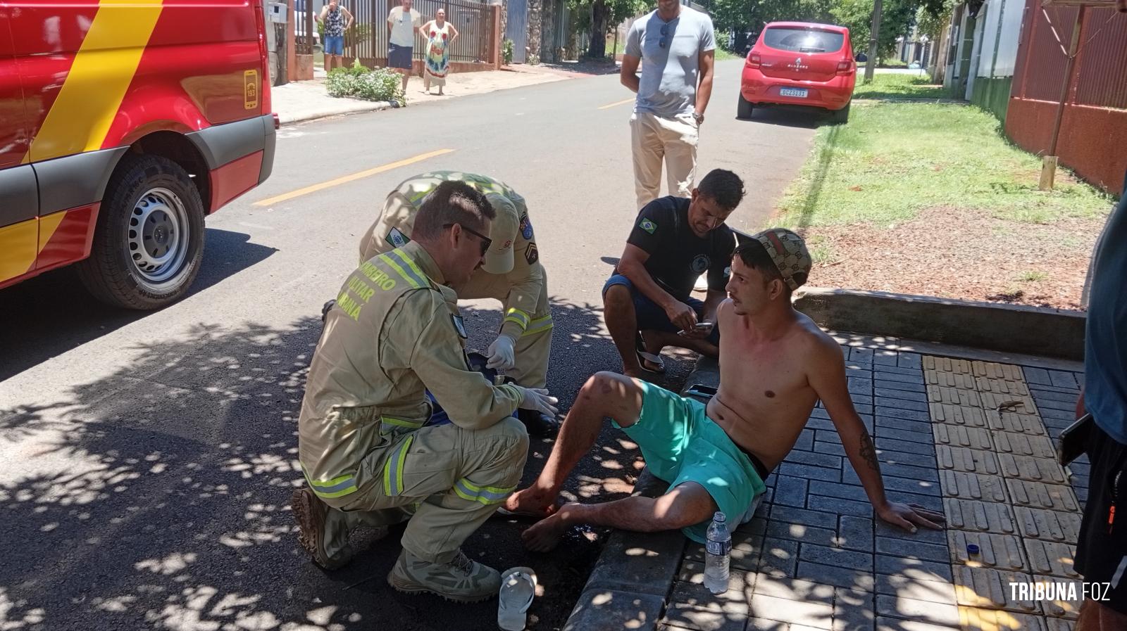 Motociclista é socorrido pelo Siate após queda no Jardim Novo Horizonte