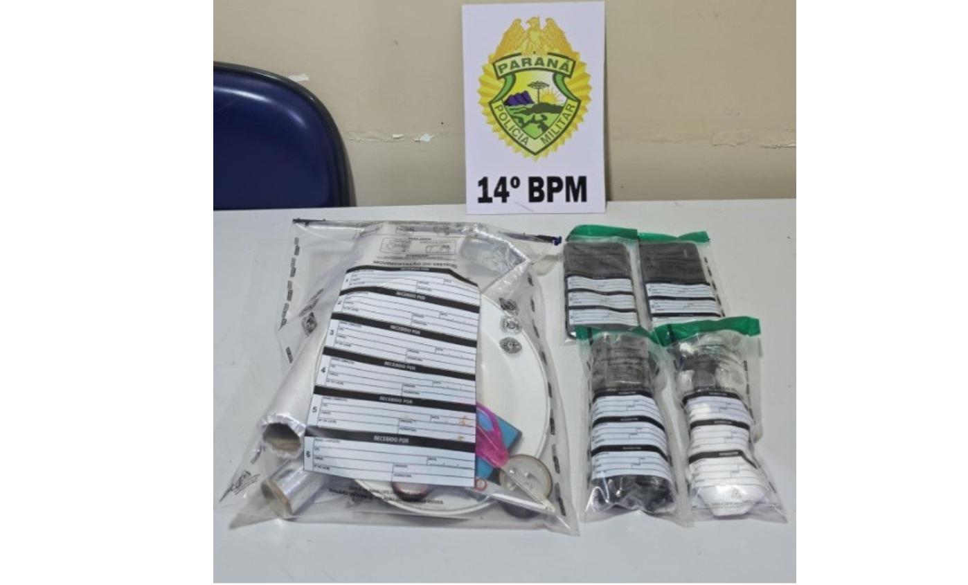 PM apreende drogas e material usado para o tráfico no bairro Jardim Irene em Medianeira