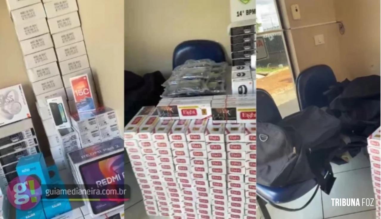 Polícia Militar apreende mercadorias ilícitas em ônibus na rodoviária de Medianeira