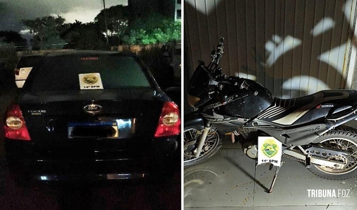Polícia Militar recupera veículo e motocicleta após roubo em Foz do Iguaçu