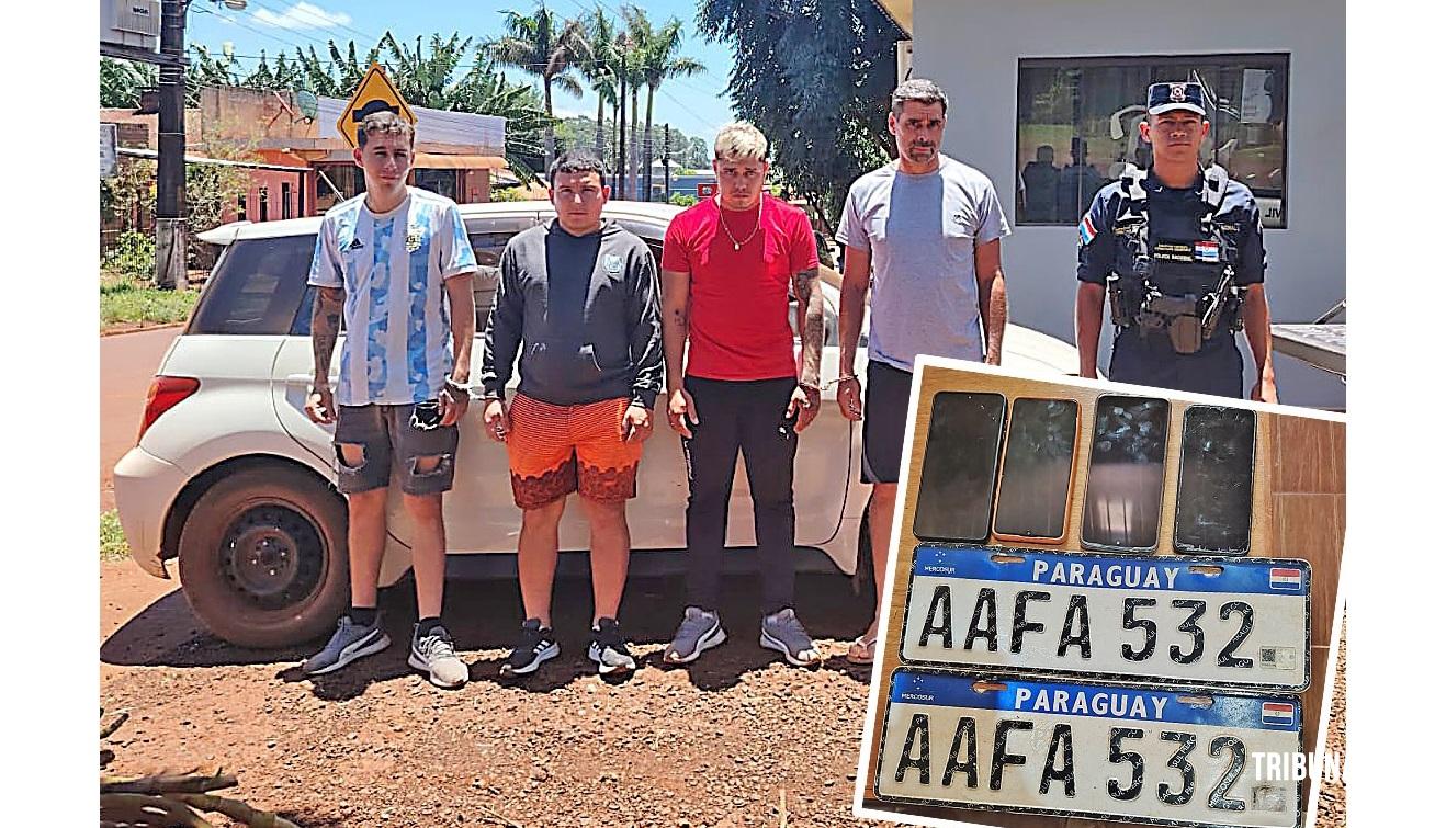 Quatro pessoas presas, veículo apreendido e placas roubadas recuperadas no Paraguai