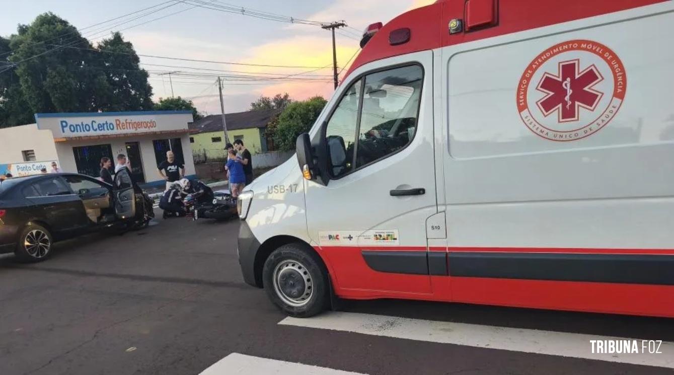 SAMU presta atendimento a vítima de acidente de trânsito em Marechal Cândido Rondon