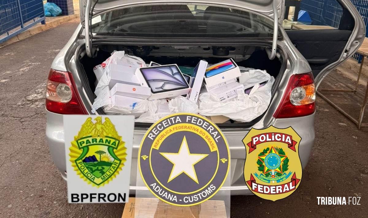 Ação integrada apreende veículo com mercadorias descaminhadas e eletrônicos em Hotel de Foz do Iguaçu