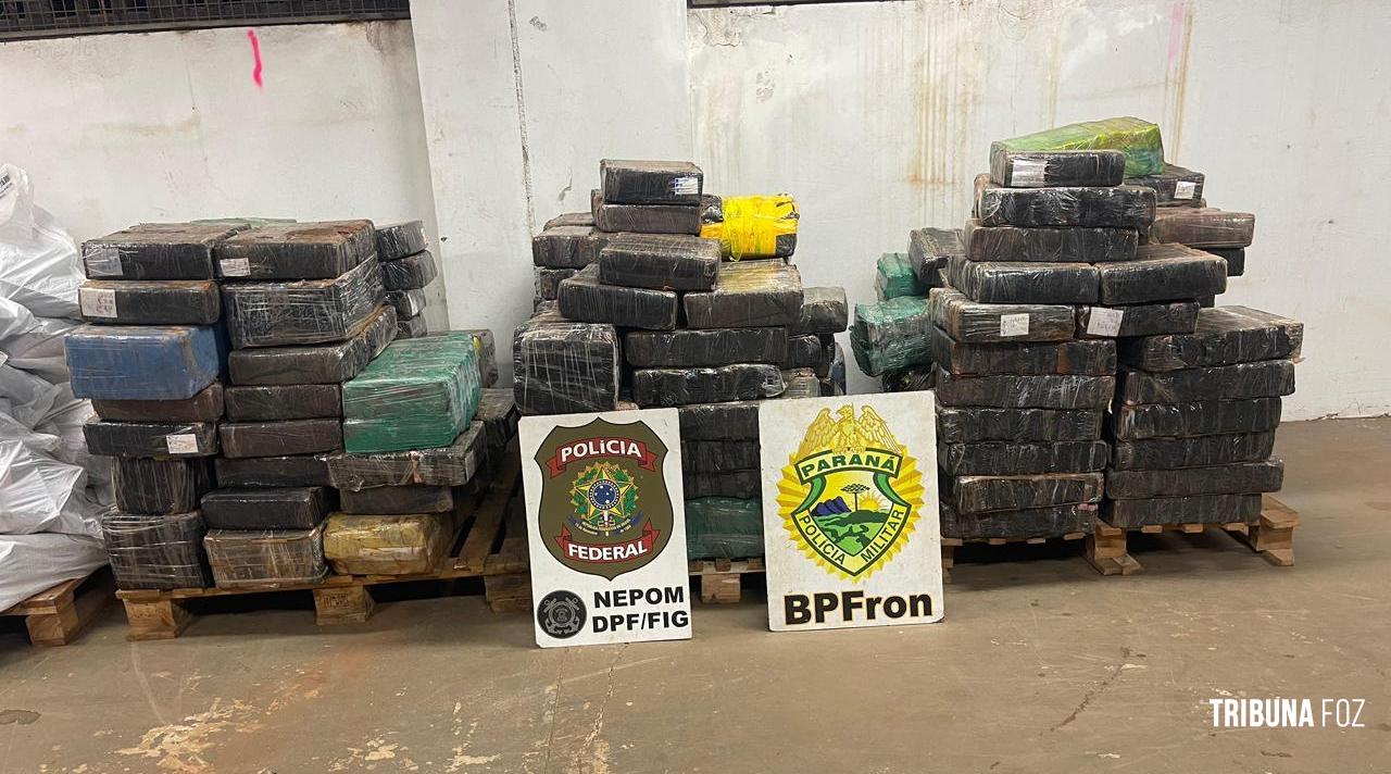 BPFRON e PF apreendem 1.445 Kg de maconha no Lago de Itaipu em Missal