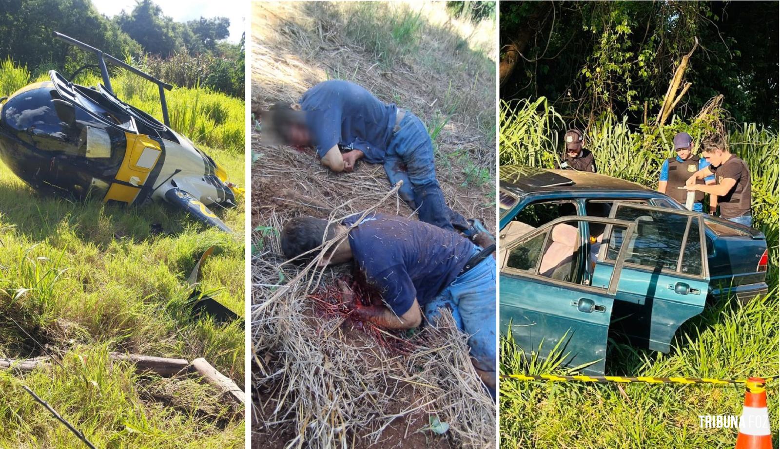 Confronto armado após assalto à residência termina com dois mortos e queda do helicótero da PM em Matelândia