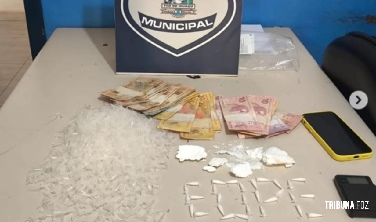Guarda Municipal prende jovem por tráfico de drogas e apreende cocaína no Campos do Iguaçu