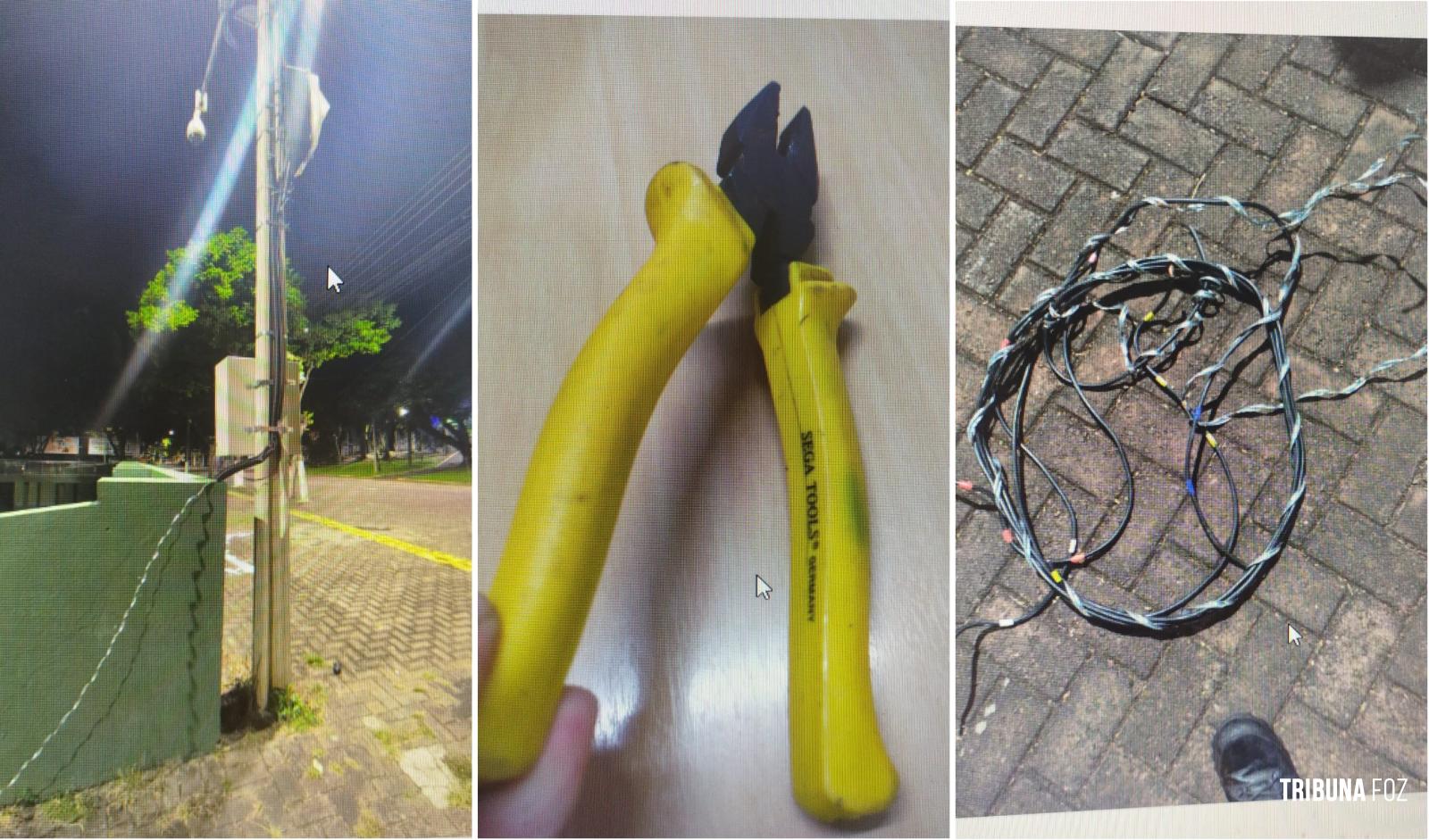 Guarda Municipal prende "ladrão" de fios na Praça da Paz