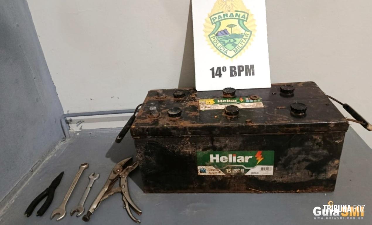 Homem é preso em flagrante por furto de bateria na Pedreira Municipal em São Miguel do Iguaçu