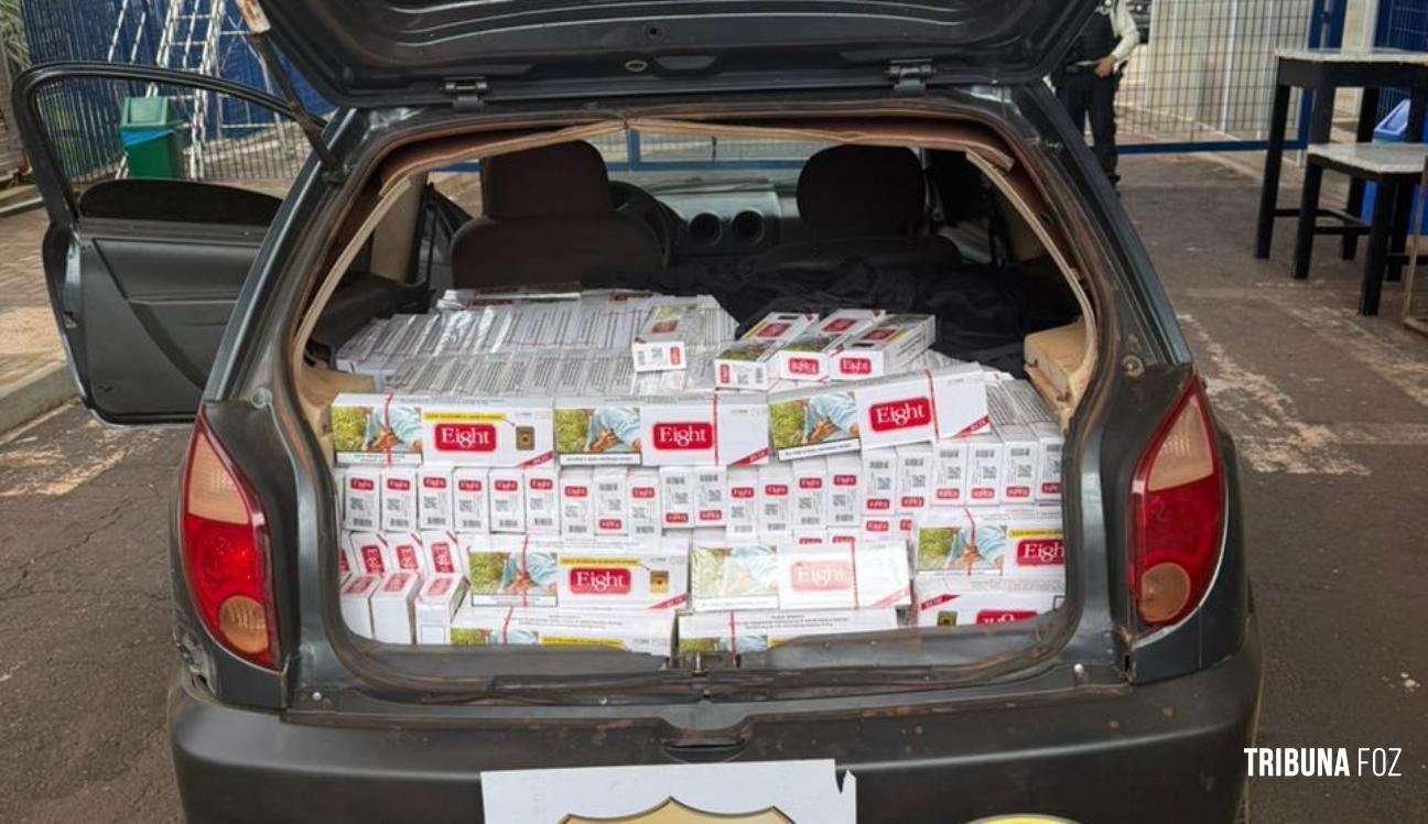 PF, PM e Receita Federal apreendem veículo carregado com cigarros contrabandeados em Medianeira