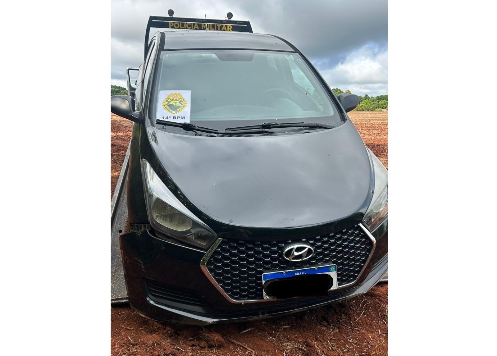 PM recupera veículo com alerta de furto/roubo na zona rural do bairro Três Lagoas em Foz do Iguaçu