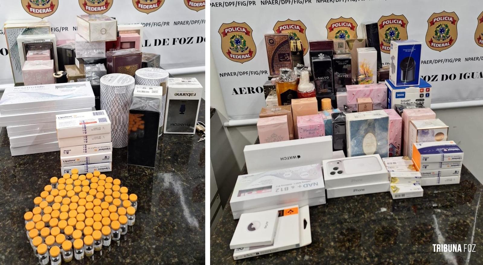 Policia Federal apreende medicamentos e produtos descaminhados no Aeroporto de Foz do Iguaçu