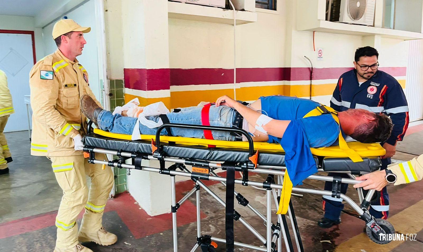Trabalhador sofre fratura exposta após acidente e outro homem ameaça socorristas no Jardim Dona Fátima