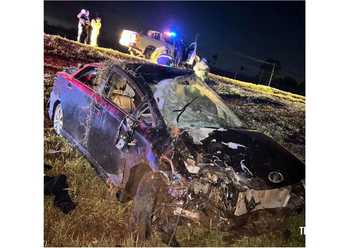 Três mortos após violenta colisão entre carro e moto em Minga Guazú, no Paraguai