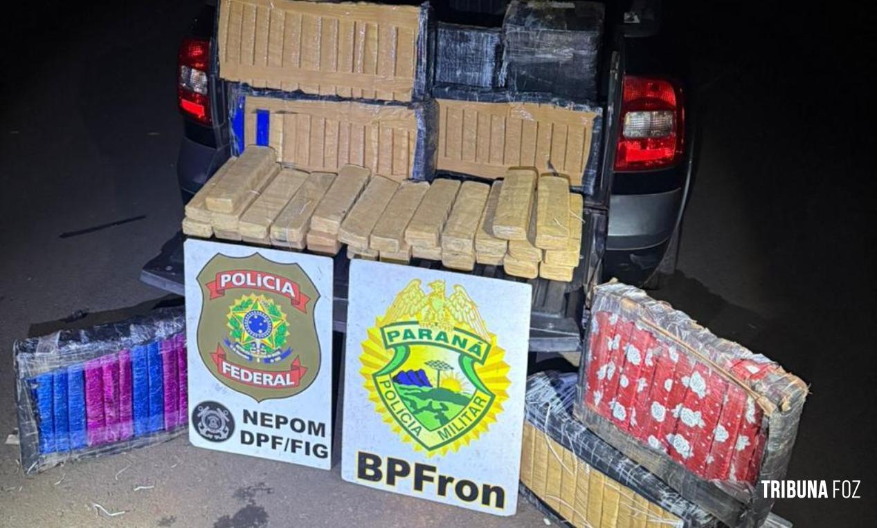 Ação conjunta entre PF e PMPR apreendem 126,1 Kg de maconha em Foz do Iguaçu