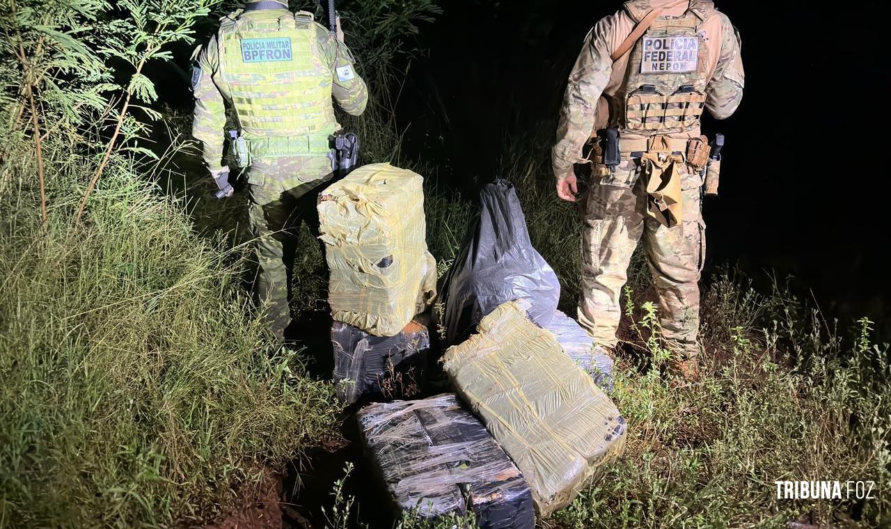 BPFRON e Polícia Federal apreendem mais de 180 quilos de maconha em Foz do Iguaçu