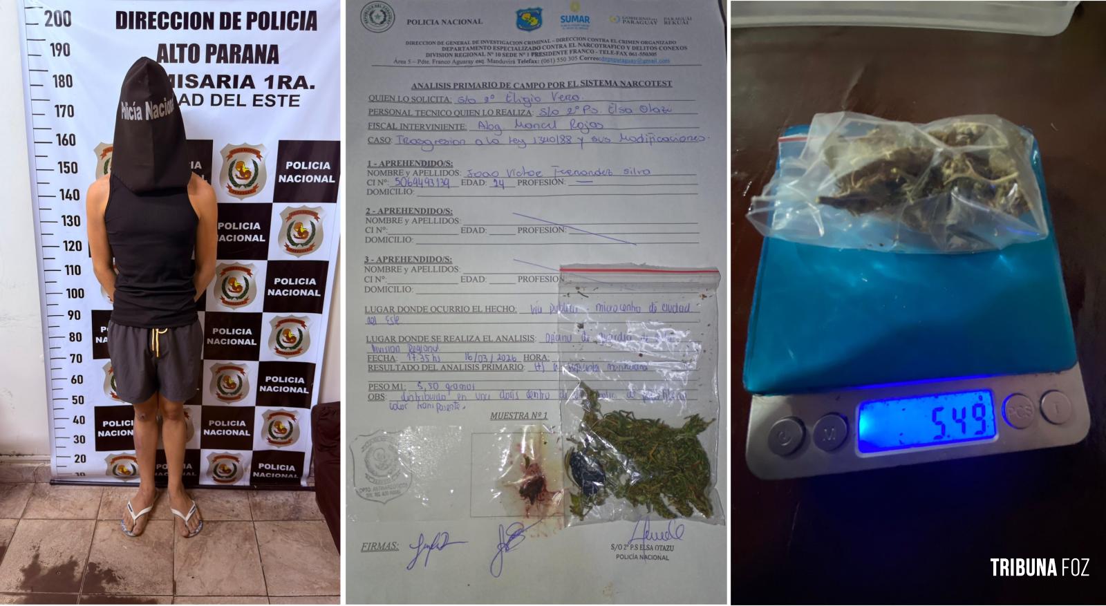 Brasileiro é preso em posse de maconha tipo capulho em Ciudad Del Este