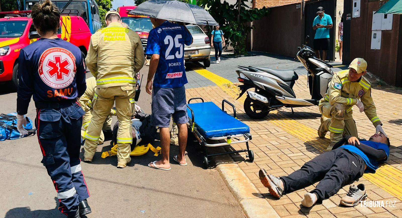 Colisão entre duas motocicletas deixa homem e mulher feridos na Vila Miranda