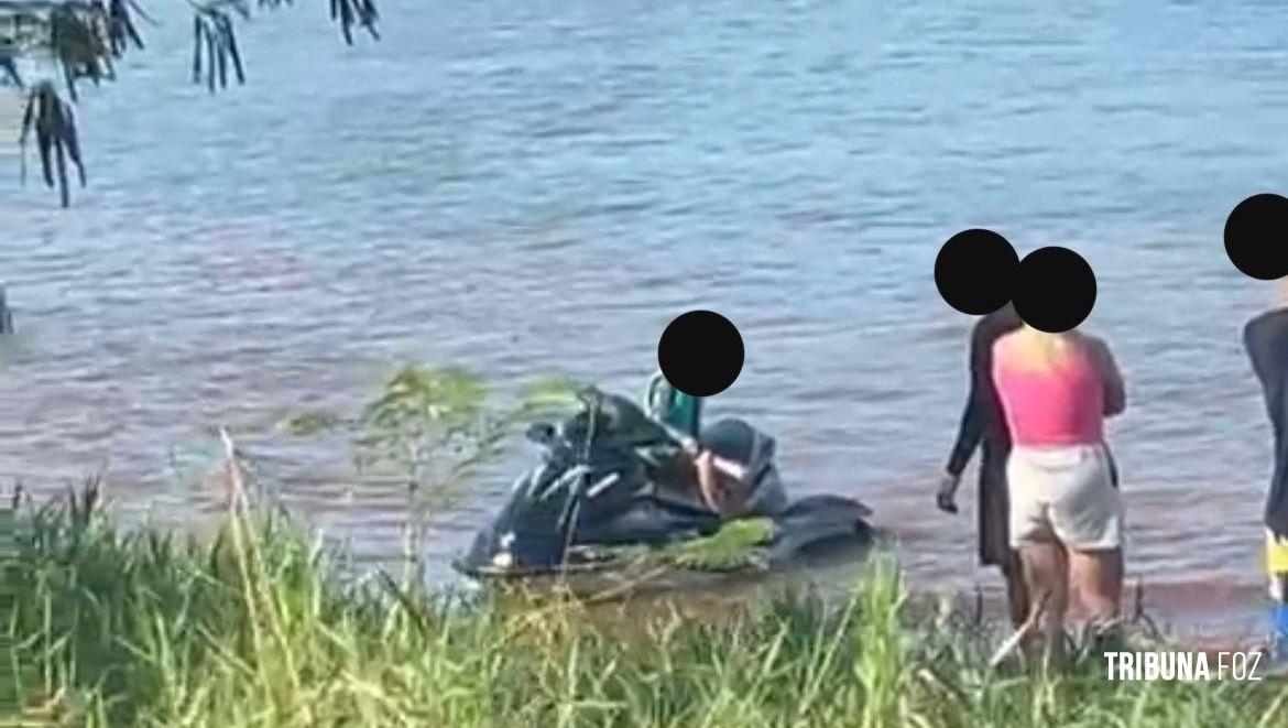 Criança é flagrada pilotando Jet ski sozinha na prainha de Três Lagoas